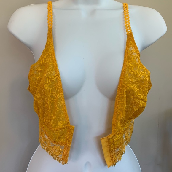 Free People Ella Bralette In Mustard NWT - Picture 3 of 5